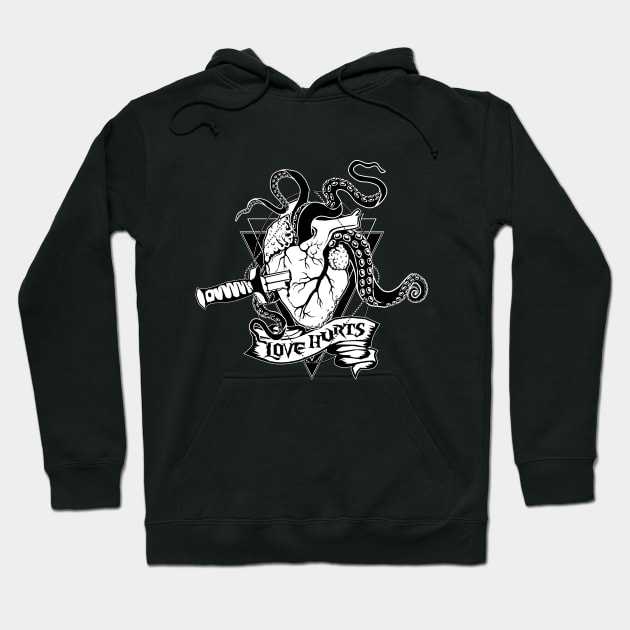 Love hurts Hoodie by Von Kowen